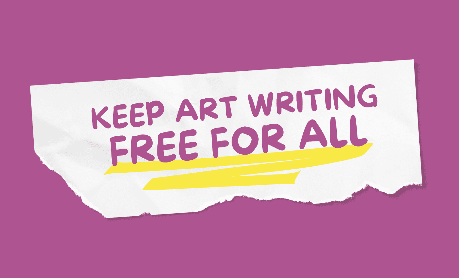 Keep art writing free for all